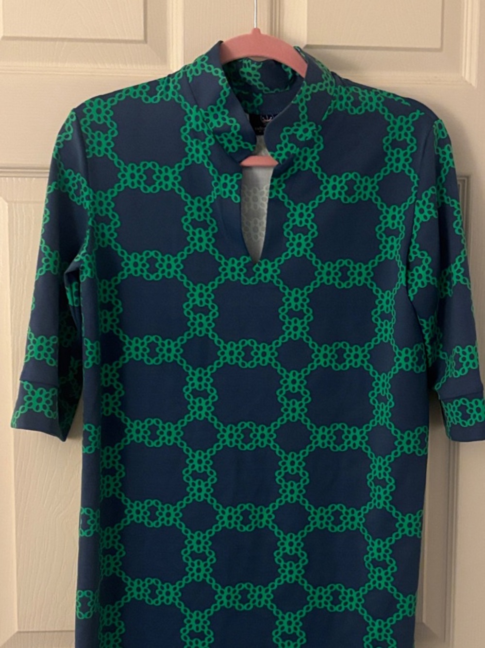 Sailor Sailor Navy & Green Patterned Stretch Dress - Picture 4 of 5